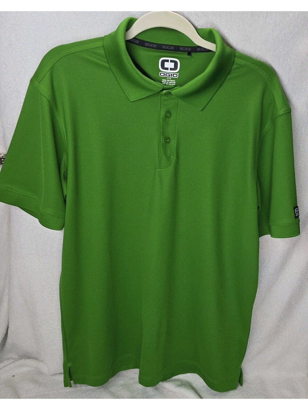 Ogio Green Men's Large Polo Golf Sports Polo Short Sleeve Pullover Shirt Logo